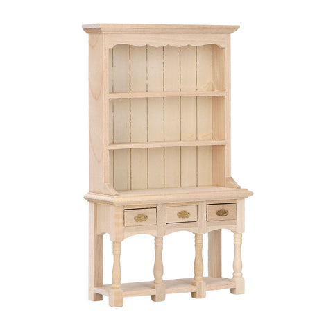 Dollhouse Bookshelf 1/12 Scale 3 Layer Drawer Design Classic Pure Colors DIY Coloring Miniature Bookcase for Gift