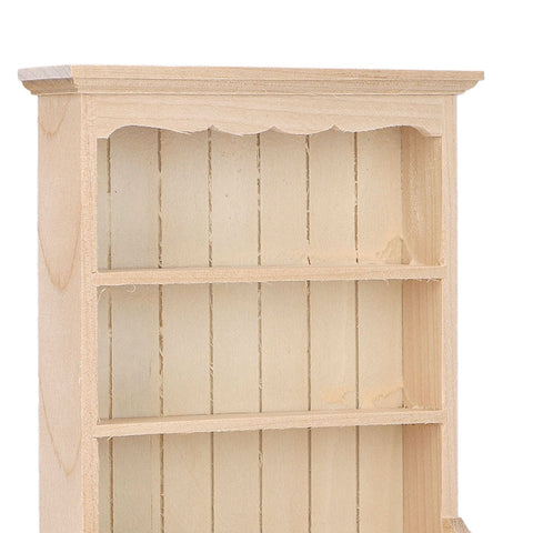 Dollhouse Bookshelf 1/12 Scale 3 Layer Drawer Design Classic Pure Colors DIY Coloring Miniature Bookcase for Gift