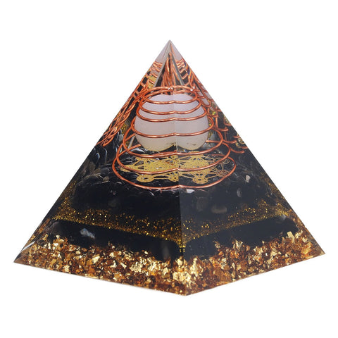 Orgone Pyramid Decorative Balancing Energy Power Stone Pyramid Ornament for Yoga Meditation Bedroom