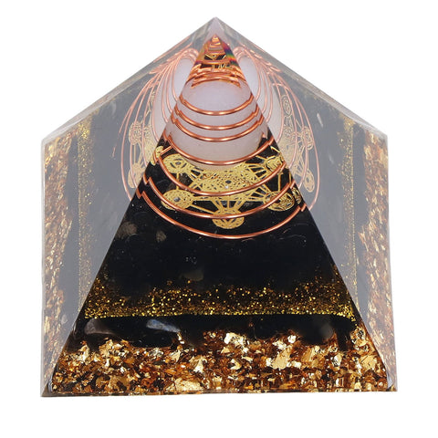 Orgone Pyramid Decorative Balancing Energy Power Stone Pyramid Ornament for Yoga Meditation Bedroom