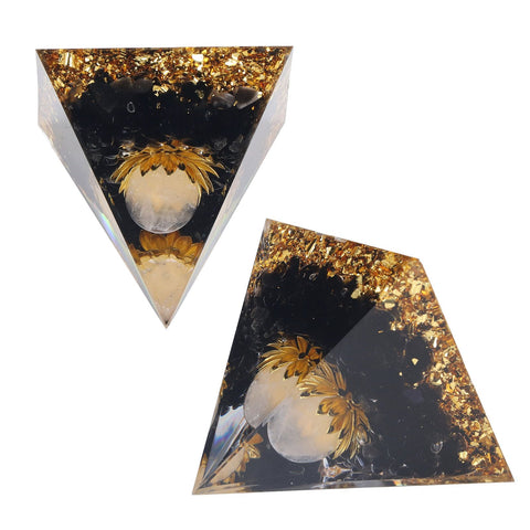 Orgone Healing Pyramid Energy Balancing Positive Power Stone Pyramid Decoration for Meditation Bedroom Office
