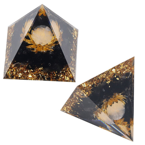 Orgone Healing Pyramid Energy Balancing Positive Power Stone Pyramid Decoration for Meditation Bedroom Office