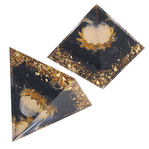 Orgone Healing Pyramid Energy Balancing Positive Power Stone Pyramid Decoration for Meditation Bedroom Office