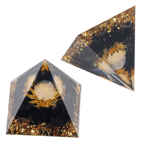 Orgone Healing Pyramid Energy Balancing Positive Power Stone Pyramid Decoration for Meditation Bedroom Office