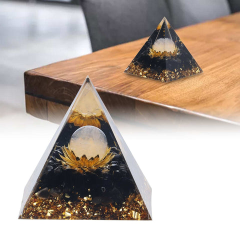 Orgone Healing Pyramid Energy Balancing Positive Power Stone Pyramid Decoration for Meditation Bedroom Office