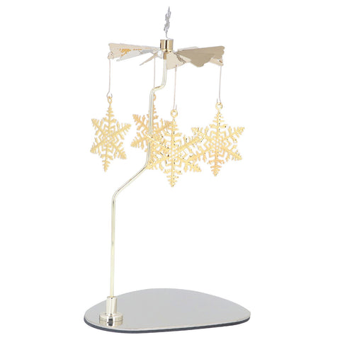 Candle Holder Round Triangle Tray Romantic European Style Stainless Steel Rotating Aromatherapy Wind Chime Candle Holder Snowflake