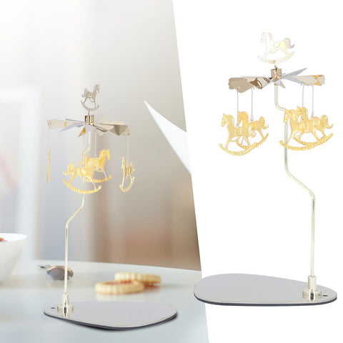 Candle Holder Round Triangle Tray Romantic European Style Stainless Steel Rotating Aromatherapy Wind Chime Candle Holder Trojan