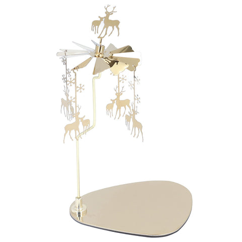 Candle Holder Round Triangle Tray Romantic European Style Stainless Steel Rotating Aromatherapy Wind Chime Candle Holder Snowflake Deer
