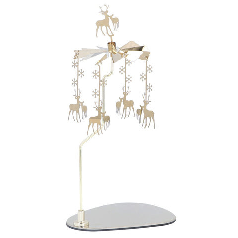 Candle Holder Round Triangle Tray Romantic European Style Stainless Steel Rotating Aromatherapy Wind Chime Candle Holder Snowflake Deer