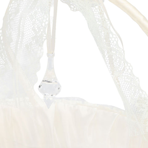 Wedding White Flower Basket Sufficient Capacity Lace Edge Elegant Romantic Flower Basket for Wedding Photography Props
