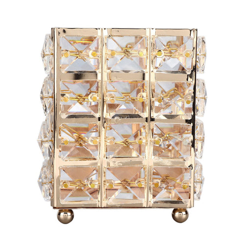 European Style Crystal Storage Box Crystal Jewelry Trinket Box Square Earrings Rings Organizer for Gift Giving Home Decoration Gold