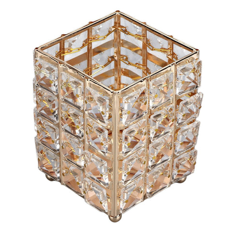 European Style Crystal Storage Box Crystal Jewelry Trinket Box Square Earrings Rings Organizer for Gift Giving Home Decoration Gold