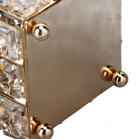 European Style Crystal Storage Box Crystal Jewelry Trinket Box Square Earrings Rings Organizer for Gift Giving Home Decoration Gold