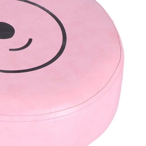 Small Under Desk Footrest Cute Cartoon Ottoman with 4 Stable Log Legs for Children