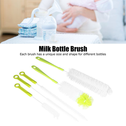 Water Bottle Brush 5pcs Long Handle Cleaning Brush for Narrow Neck Water Bottle Baby Bottle Coffee GrinderGreen