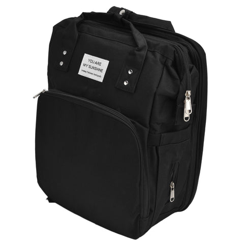 Backpack Multifunctional Foldable Large Capacity Baby Diaper Storage Bag for TravelBlack