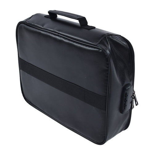 Fireproof Document Bag Pouch Portable File Safe Organizer Large Capacity Storage Box Case with LockBlack