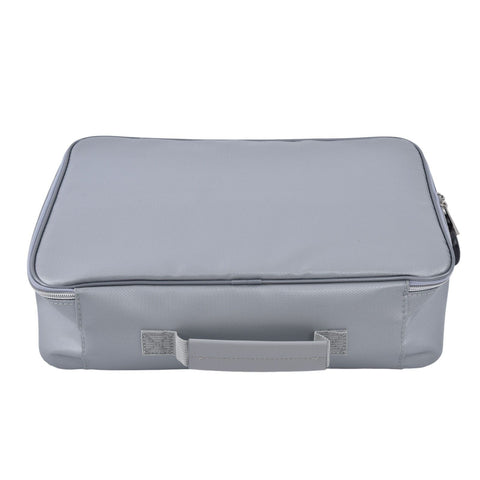 Fireproof Document Bag Pouch Portable File Safe Organizer Large Capacity Storage Box Case with LockSilver