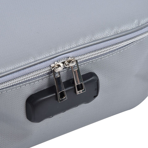 Fireproof Document Bag Pouch Portable File Safe Organizer Large Capacity Storage Box Case with LockSilver