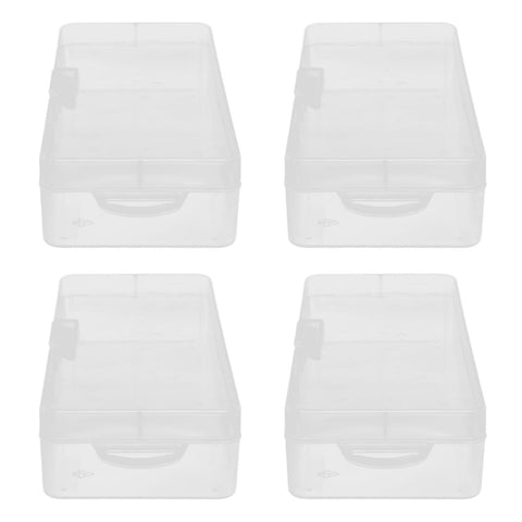 Transparent Storage Box Clear Plastic Container with Hinged Cover for Small ObjectsCrafts Beads Jewelry