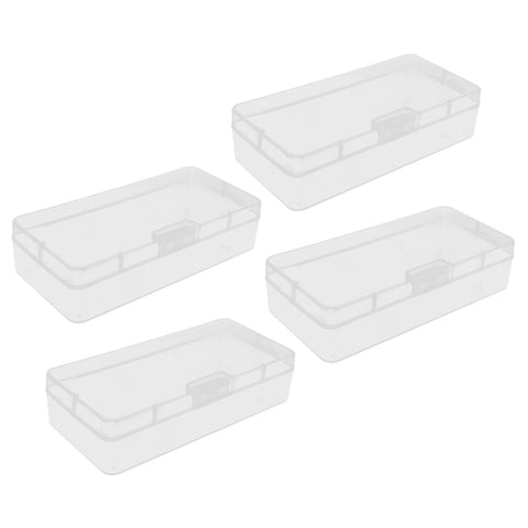 Transparent Storage Box Clear Plastic Container with Hinged Cover for Small ObjectsCrafts Beads Jewelry