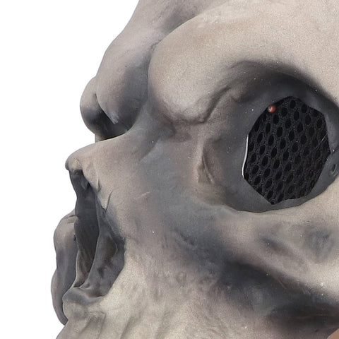 Halloween Scary Skull Mask Adult Full Head Latex Skull Helmet Glowing Eyes with Moving ChinDark Gray