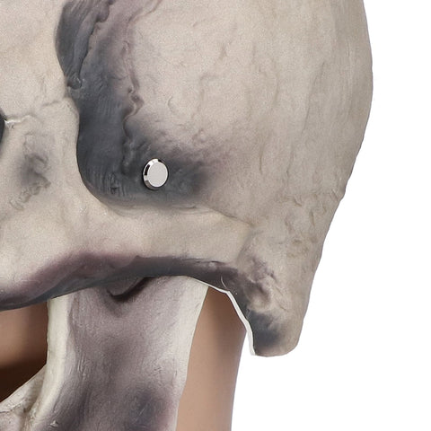 Halloween Scary Skull Mask Adult Full Head Latex Skull Helmet Glowing Eyes with Moving ChinDark Gray