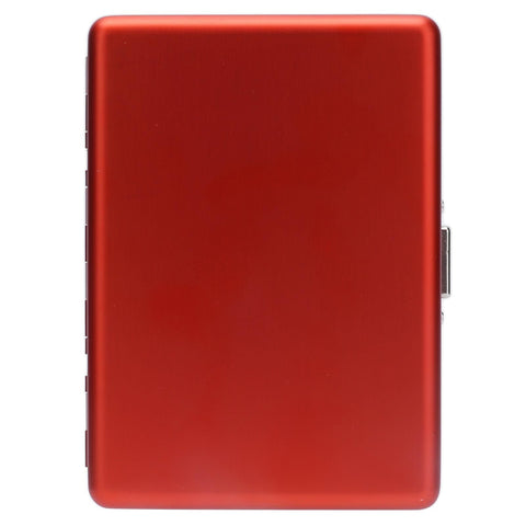 Cigarette Case Aluminium Alloy High Durability Fashion Glossy Exquisite Texture Cigarette Holder for Travel OutdoorRed