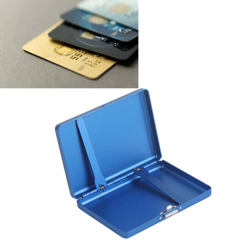 Cigarette Case Aluminium Alloy High Durability Fashion Glossy Exquisite Texture Cigarette Holder for Travel OutdoorBlue