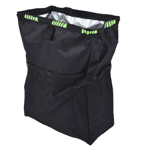 Car Garbage Storage Bag Waterproof Foldable Oxford Fabric Auto Litter Bin with Lid and Pockets Black