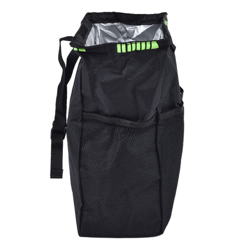 Car Garbage Storage Bag Waterproof Foldable Oxford Fabric Auto Litter Bin with Lid and Pockets Black