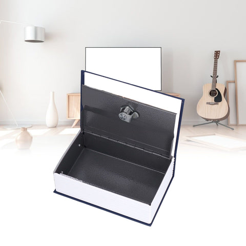 Safe Box Simulation Book Shape Decorative Storage Money Case for Bedroom Living Room OfficeBlue