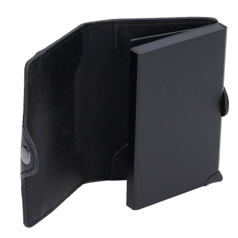 Credit Card Holders Large Capacity Small Light Black Tabby Portable Business Card Case for Business Trips Travel Parties