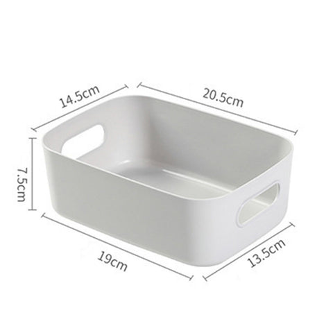 Desktop Storage Basket PP Cosmetic Storages Box Desktops Sundries Organizer with Handle for HouseholdSmall Gray