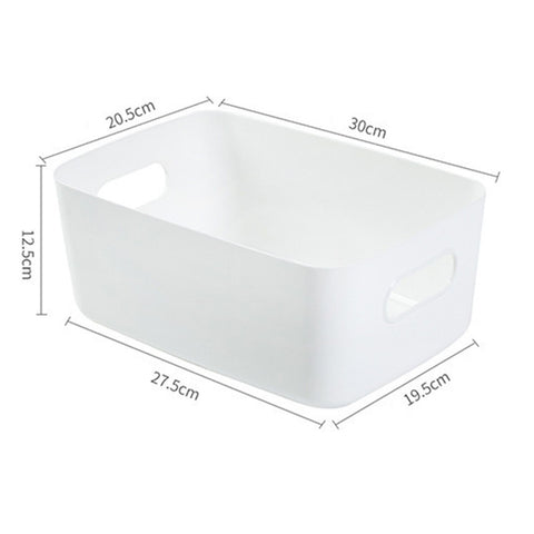 Desktop Storage Basket PP Cosmetic Storages Box Desktops Sundries Organizer with Handle for HouseholdLarge White