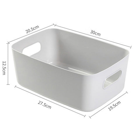 Desktop Storage Basket PP Cosmetic Storages Box Desktops Sundries Organizer with Handle for HouseholdLarge Gray