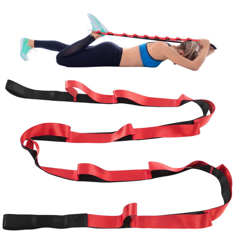 Stretch Strap Yoga Nylon Elastic Band Exercise Equipment for Home Workout Flexibility PilatesRed