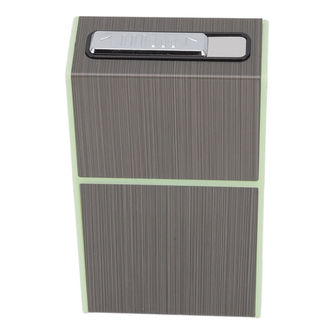 Luminous Cigarette Case USB Rechargeable Cigarette Box with Electric Lighter for Whole Package 20pcs 84‑100mm Cigarettes Black