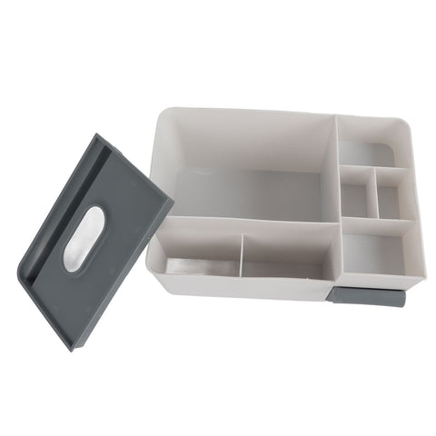 Tissue Box Holder Multi Functional Creativity Tissue Box Cover Coffee Table Paper Remote Control Storage Box for Home Light Grey with Dark Grey