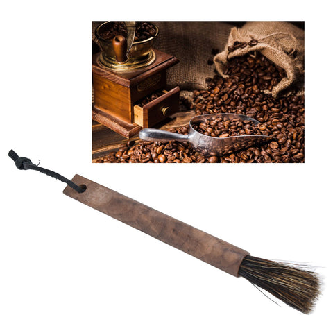 Coffee Grinder Cleaning Brush Wood Handle Natural Bristles Coffee Grinder Brush for Home Kitchen