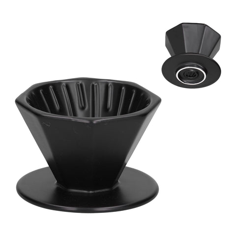 Coffee Dripper Ceramic Convenient Reliable Exquisite Portable Size Simple Design Pour Over Coffee DripperBlack