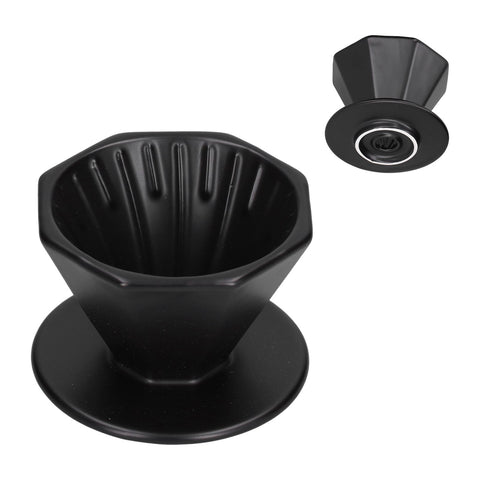 Coffee Dripper Ceramic Convenient Reliable Exquisite Portable Size Simple Design Pour Over Coffee DripperBlack