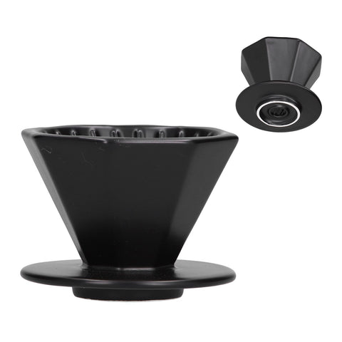Coffee Dripper Ceramic Convenient Reliable Exquisite Portable Size Simple Design Pour Over Coffee DripperBlack