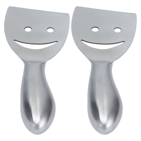 2pcs Cheese Plane Multifunctional Stainless Steel Smile Style Cheese Shaver for Kitchen Baking