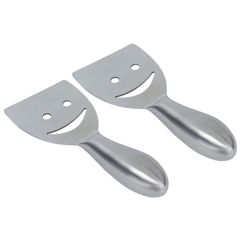 2pcs Cheese Plane Multifunctional Stainless Steel Smile Style Cheese Shaver for Kitchen Baking