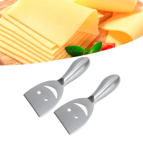 2pcs Cheese Plane Multifunctional Stainless Steel Smile Style Cheese Shaver for Kitchen Baking