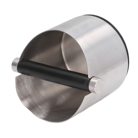 Coffee Grounds Bucket Stainless Steel Rubber Coffee Dump Bin for Home Restaurants BarsStainless Steel Small (FC‑04‑1)