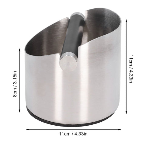 Coffee Grounds Bucket Stainless Steel Rubber Coffee Dump Bin for Home Restaurants BarsStainless Steel Small (FC‑04‑1)