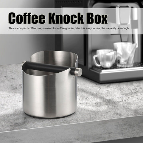 Coffee Grounds Bucket Stainless Steel Rubber Coffee Dump Bin for Home Restaurants BarsStainless Steel Small (FC‑04‑1)