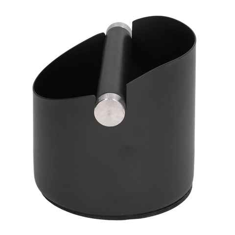 Coffee Grounds Bucket Stainless Steel Rubber Coffee Dump Bin for Home Restaurants BarsBlack Small (FC‑04‑2)